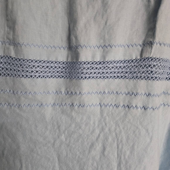 J Jill Linen Maxi Dress Blue Sleeveless  Size 14 Petite Women's - Picture 3 of 4